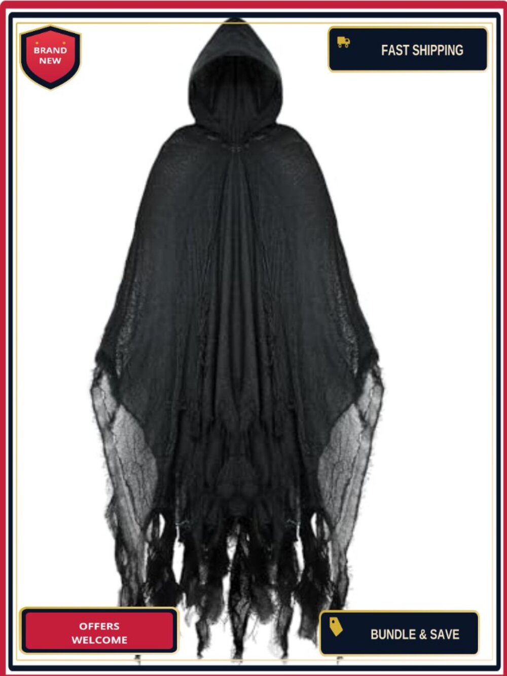Hooded Cloak Robe Cape Cosplay Costume Adult Halloween
